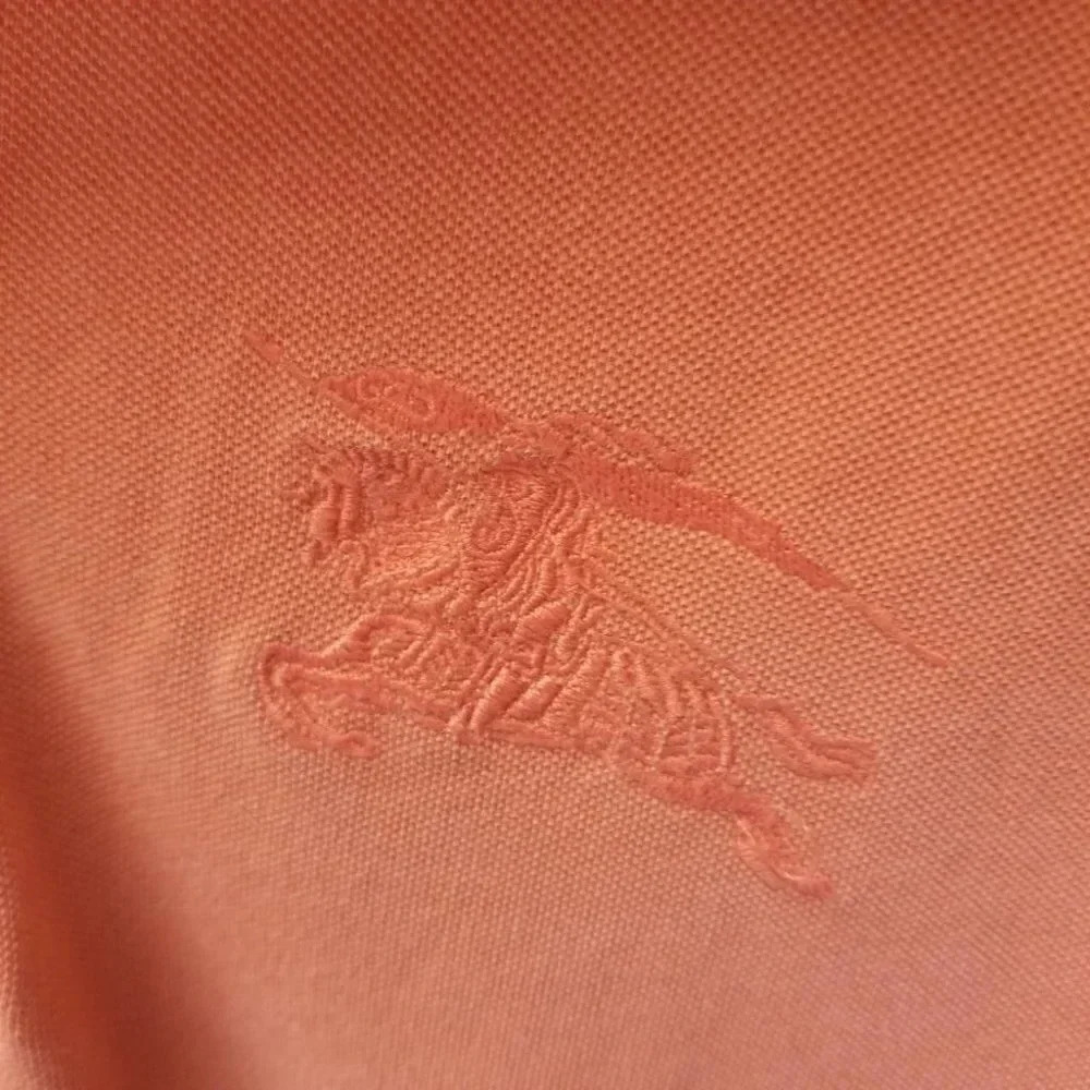 BURBERRY Slim Fit Orange Polo Shirt Collared Short Sleeve M - Picture 6 of 11